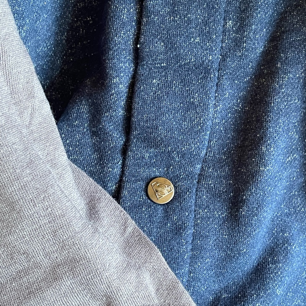 Superman button up cotton/poly hoodie - Picture 3 of 3